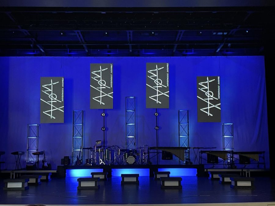 The stage prior to the beginning of the Axiom performance. 