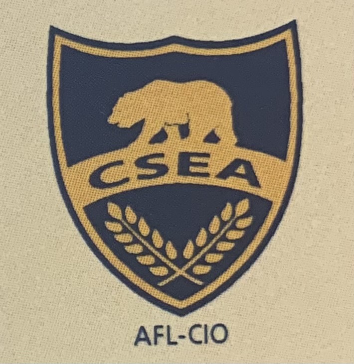 The CSEA, or California School Employees Association, signature grizzly bear logo. 
