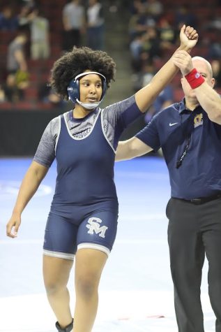 Destiny Ware wins a match during the California state championships on Feb. 25