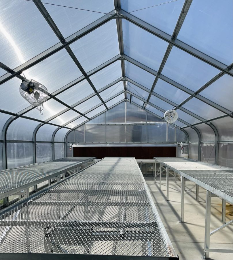 A greenhouse on campus for the FFA program/ agricultural classes