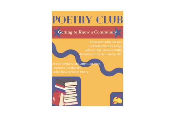 Poetry club infographic made by Gwynneth Salazar on Canva.