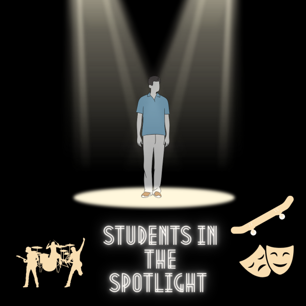 Students in the spotlight graphic made on Canva.